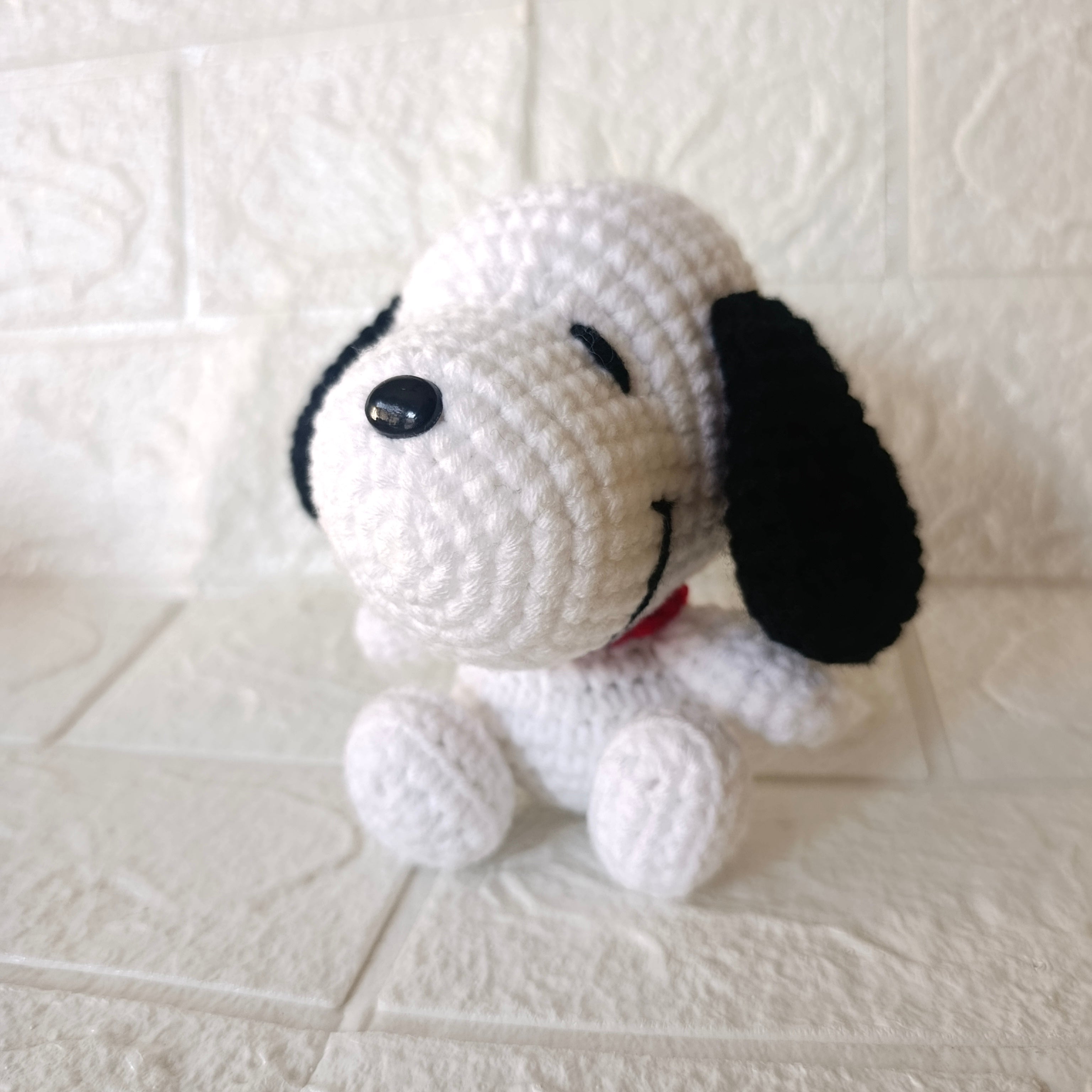 Amigurumi Perrito Blanco Tejido Clásico - 11cm