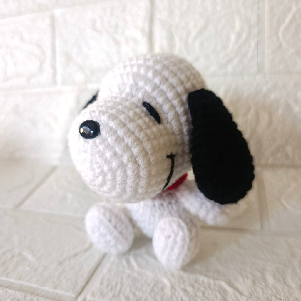Amigurumi Perrito Blanco Tejido Clásico - 11cm
