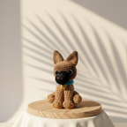 Amigurumi de mascota cachorro pastor aleman tejido a crochet 12 cm