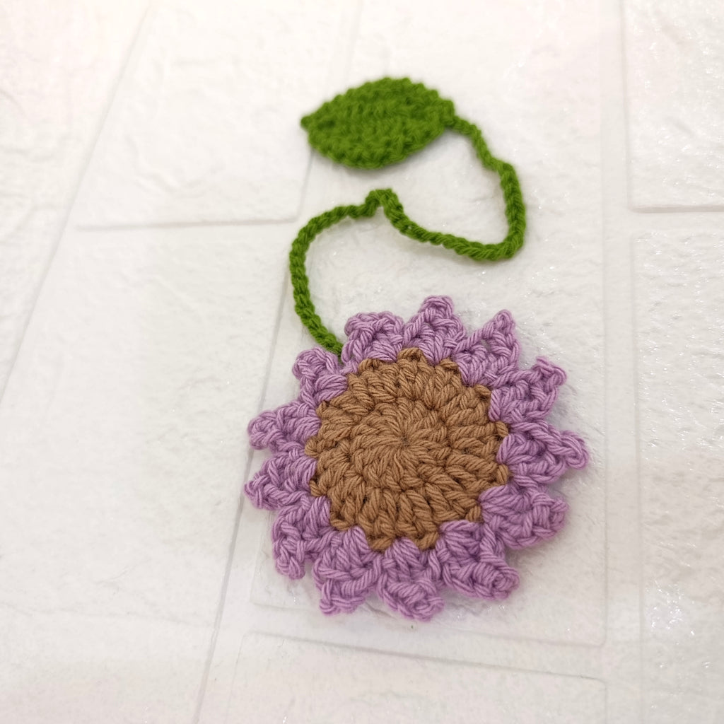 Colgante Girasol Tejido en Crochet