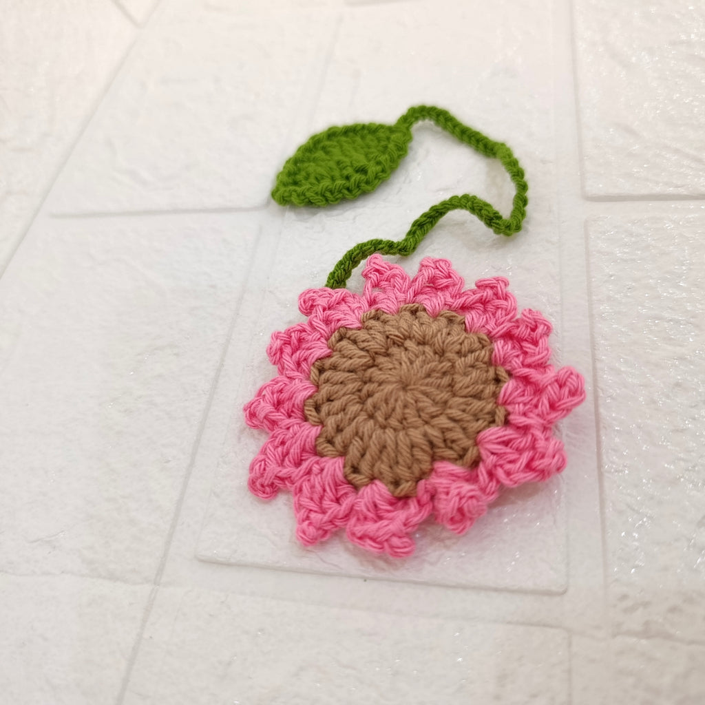 Colgante Girasol Tejido en Crochet