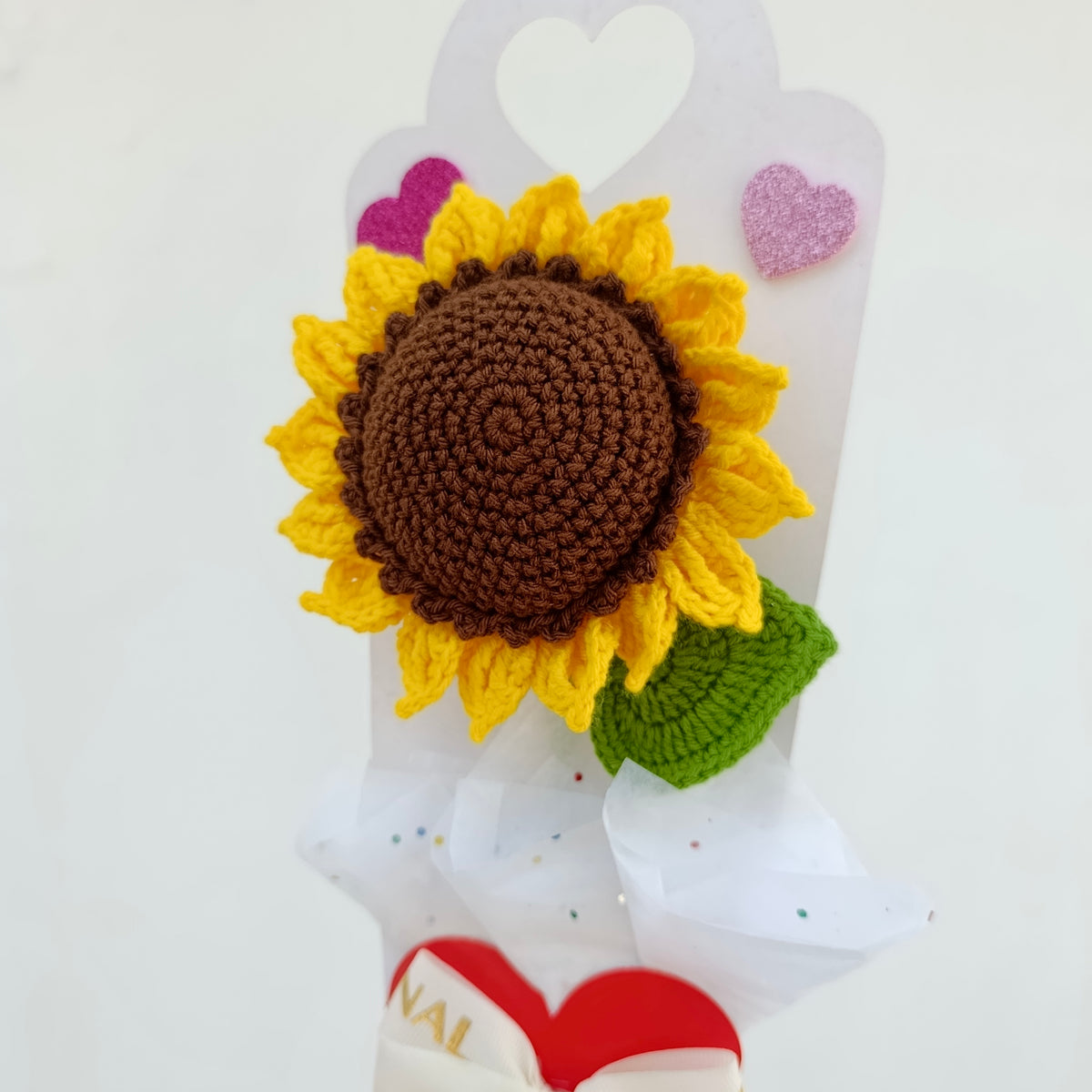 Girasol Amarillo Tejido a Crochet Mediano - Flor Eterna