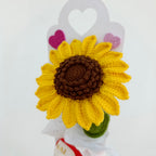 Girasol Premium Tejido a Crochet Grande - Flor Eterna con Alambre