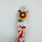 Girasol Tejido con Carita de Oso - Amigurumi Decorativo