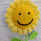 Patrón Crochet Girasol Happy — Girasol Amigurumi con Carita Feliz PDF