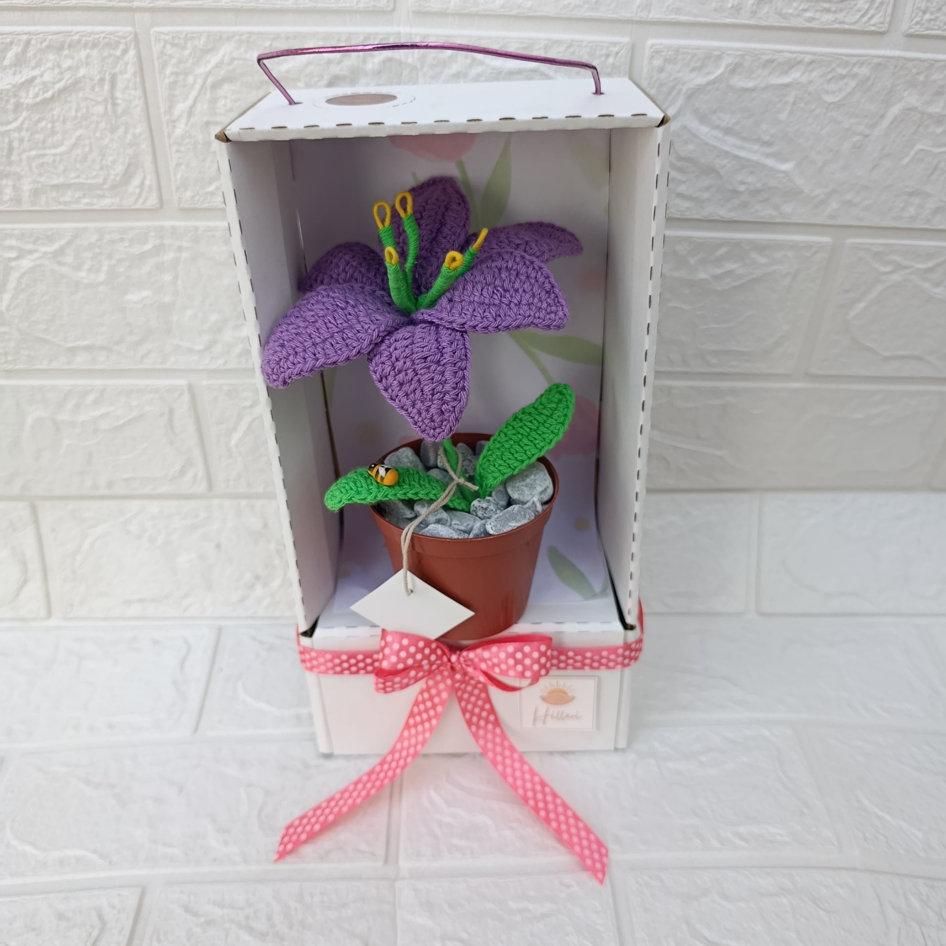 Maceta de lirio tejido crochet