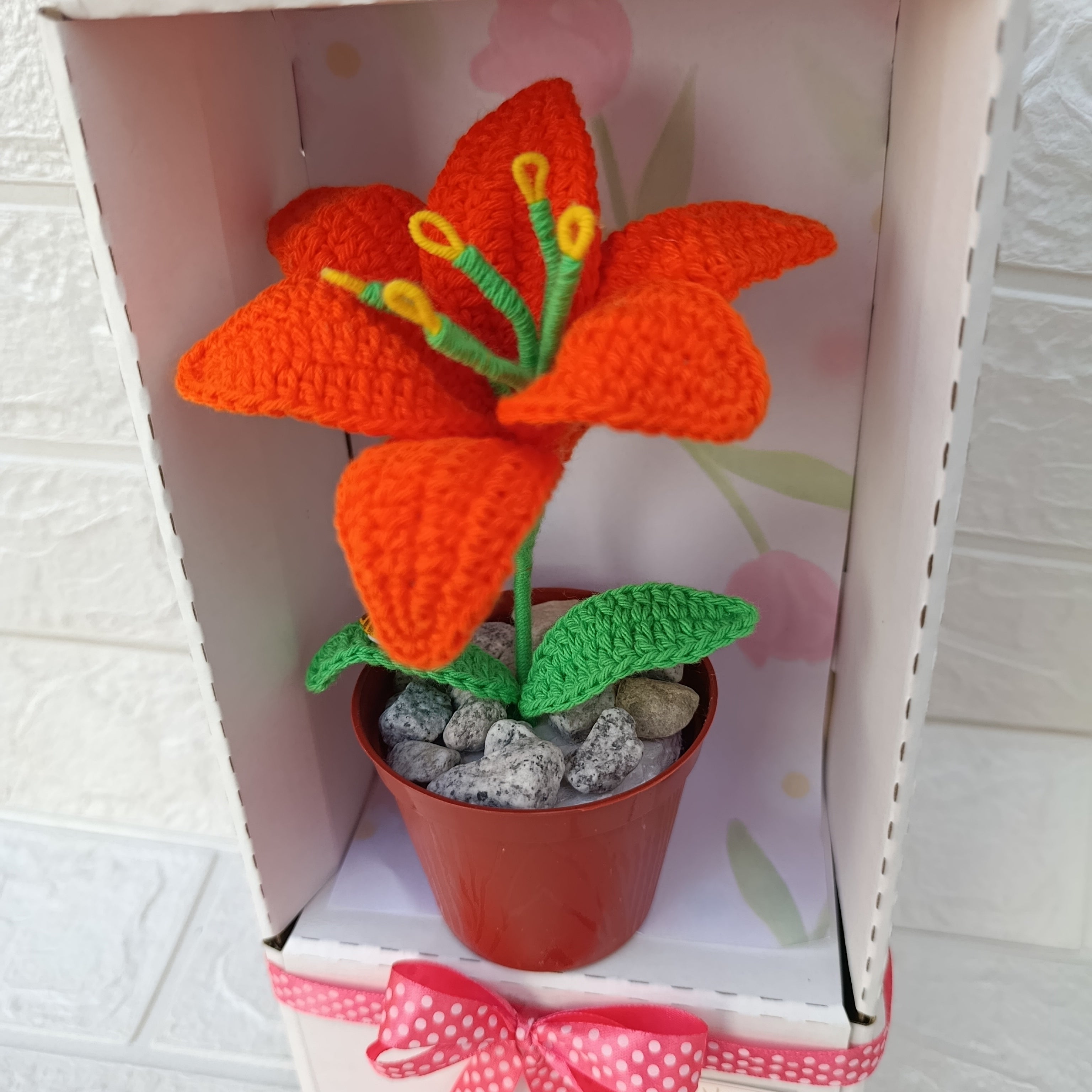 Maceta de lirio tejido crochet