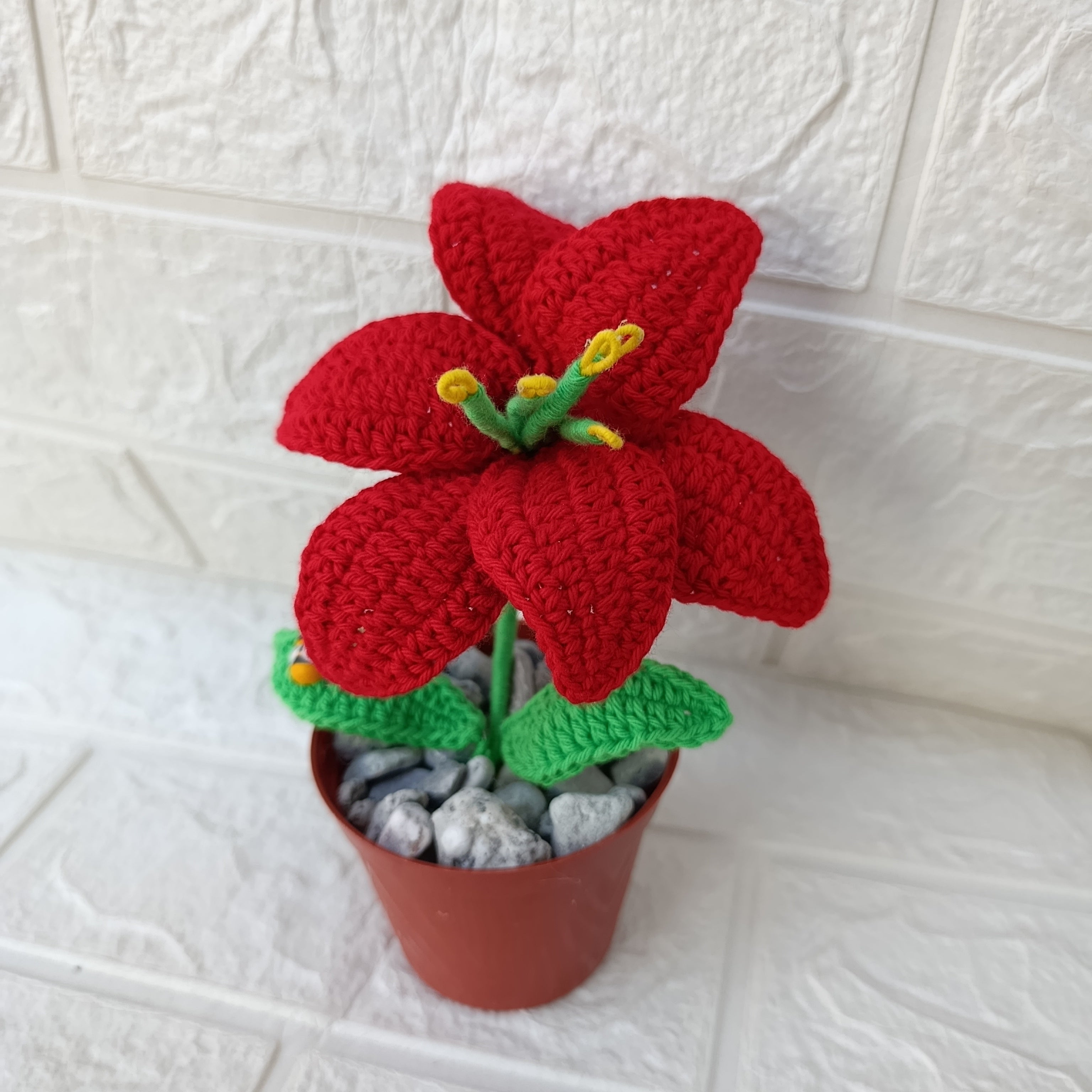 Maceta de lirio tejido crochet