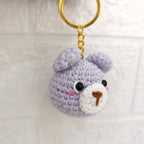 Llavero Osito Lila en Crochet Tejido a Mano