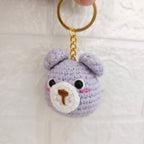 Llavero Osito Lila en Crochet Tejido a Mano