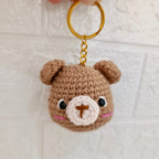 Llavero Osito Marrón en Crochet Tejido a Mano