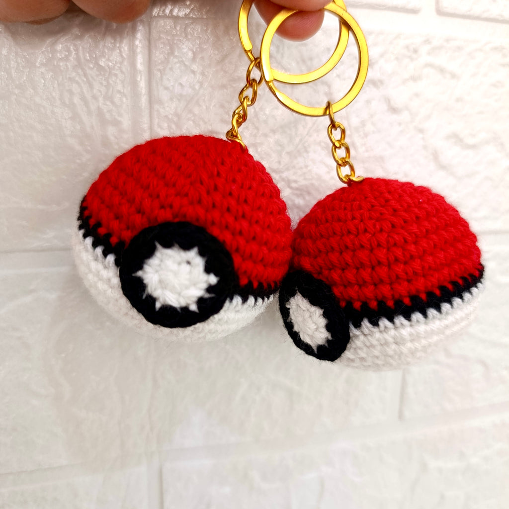 Llavero Pokebolas Tejido en Crochet