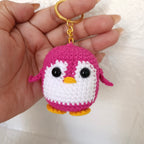 Llavero Mediano Pingüino Bebé Tejido