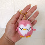 Llavero Mediano Pingüino Bebé Tejido