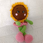 Hada Girasol Crochet 24 cm · Muñeca Artesanal Tejida a Mano