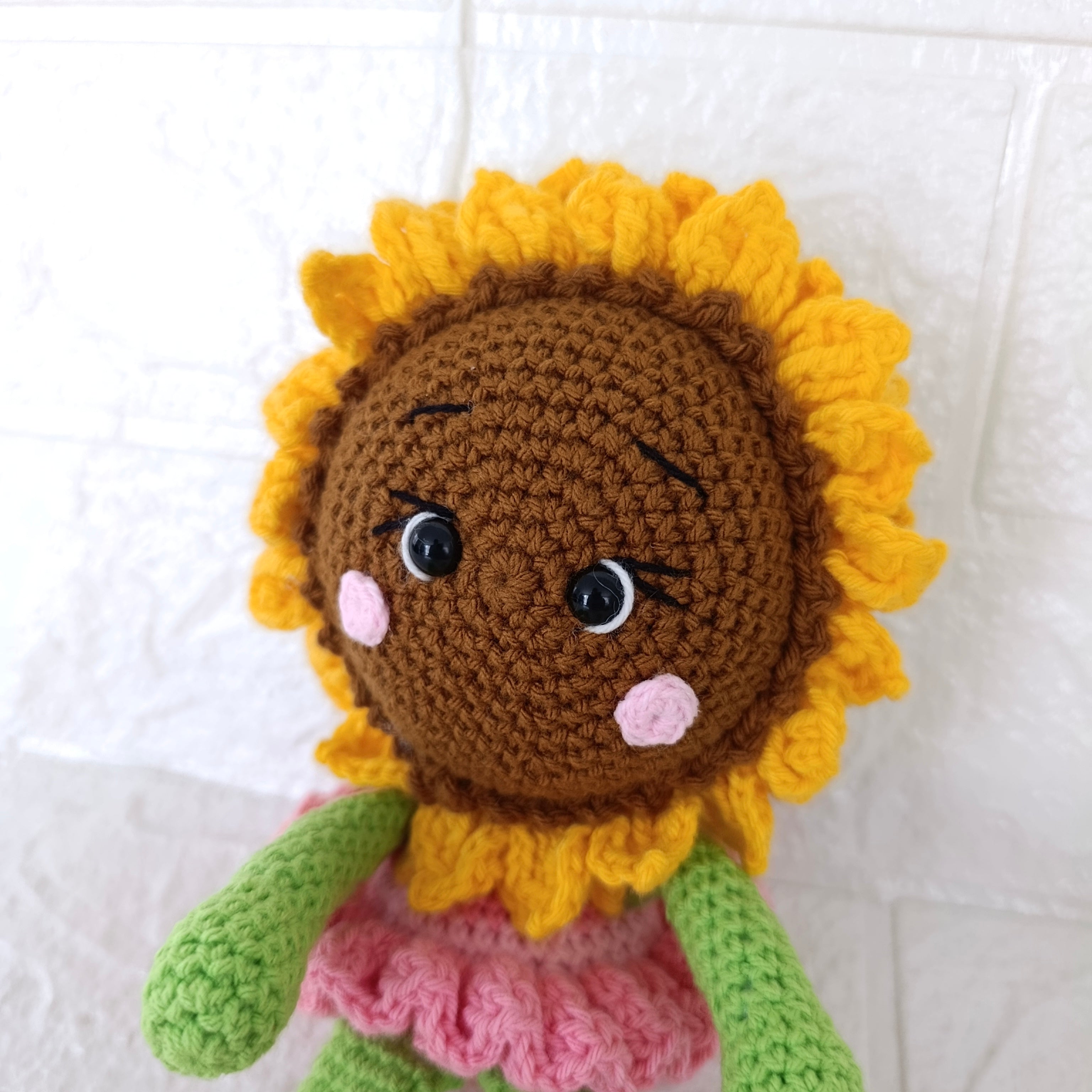 Hada Girasol Crochet 24 cm · Muñeca Artesanal Tejida a Mano