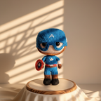 Muñeco tejido personalizado inspirado en capitan america marvel