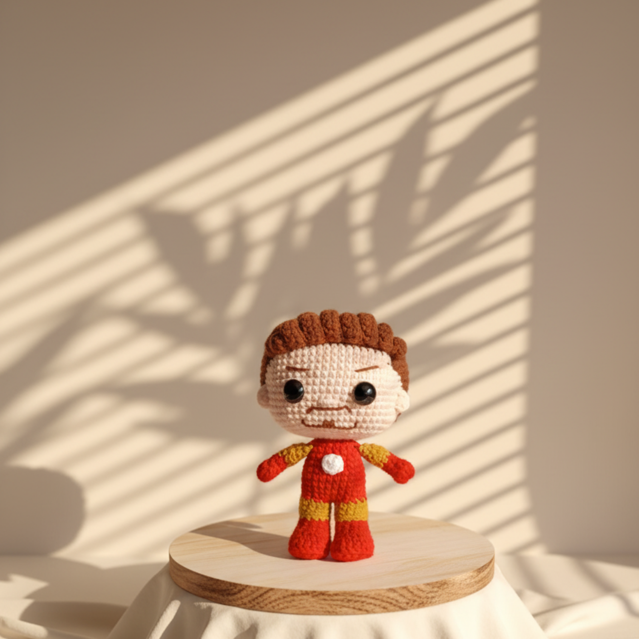 Muñeco tejido personalizado inspirado en iron man marvel