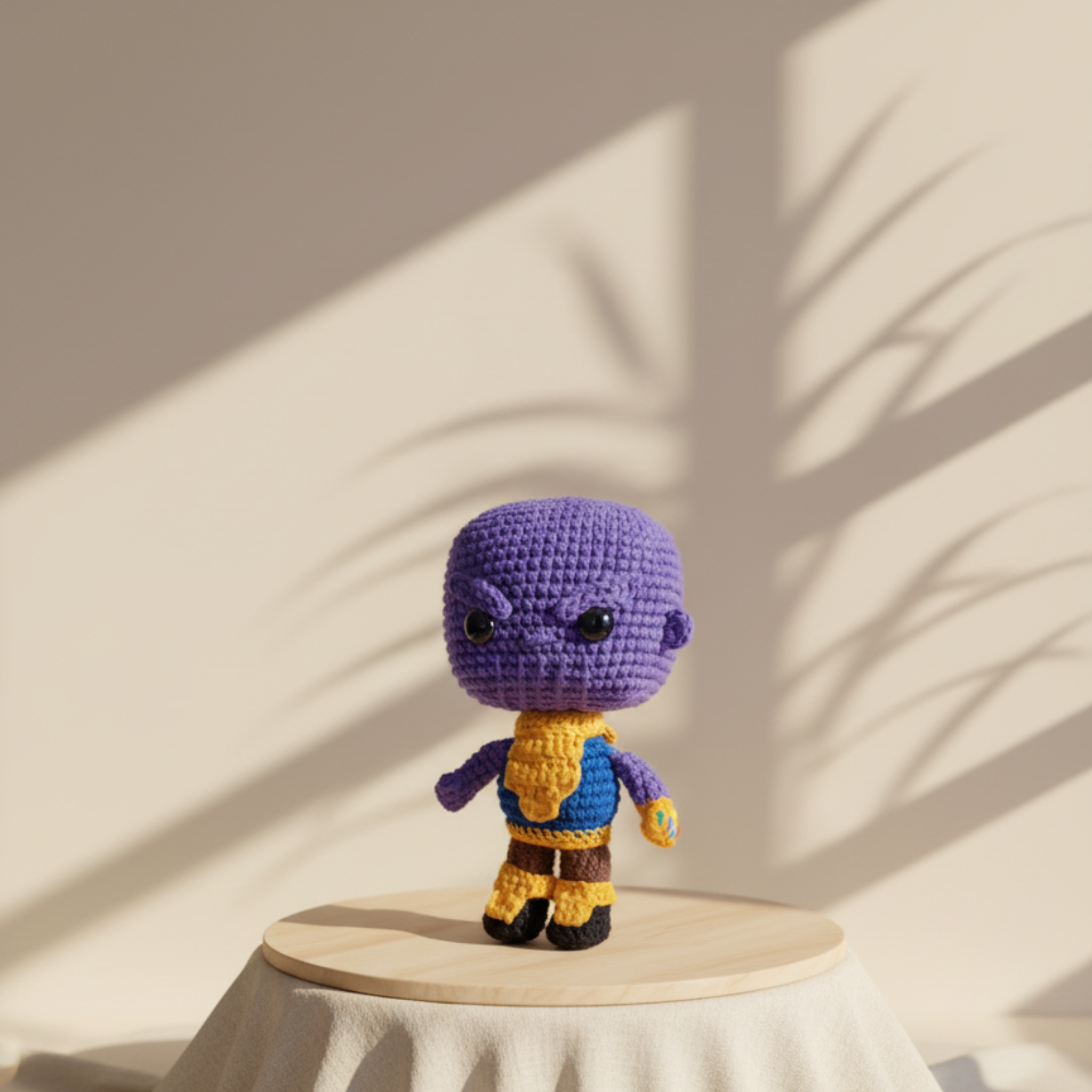 Muñeco tejido personalizado inspirado en thanos marvel