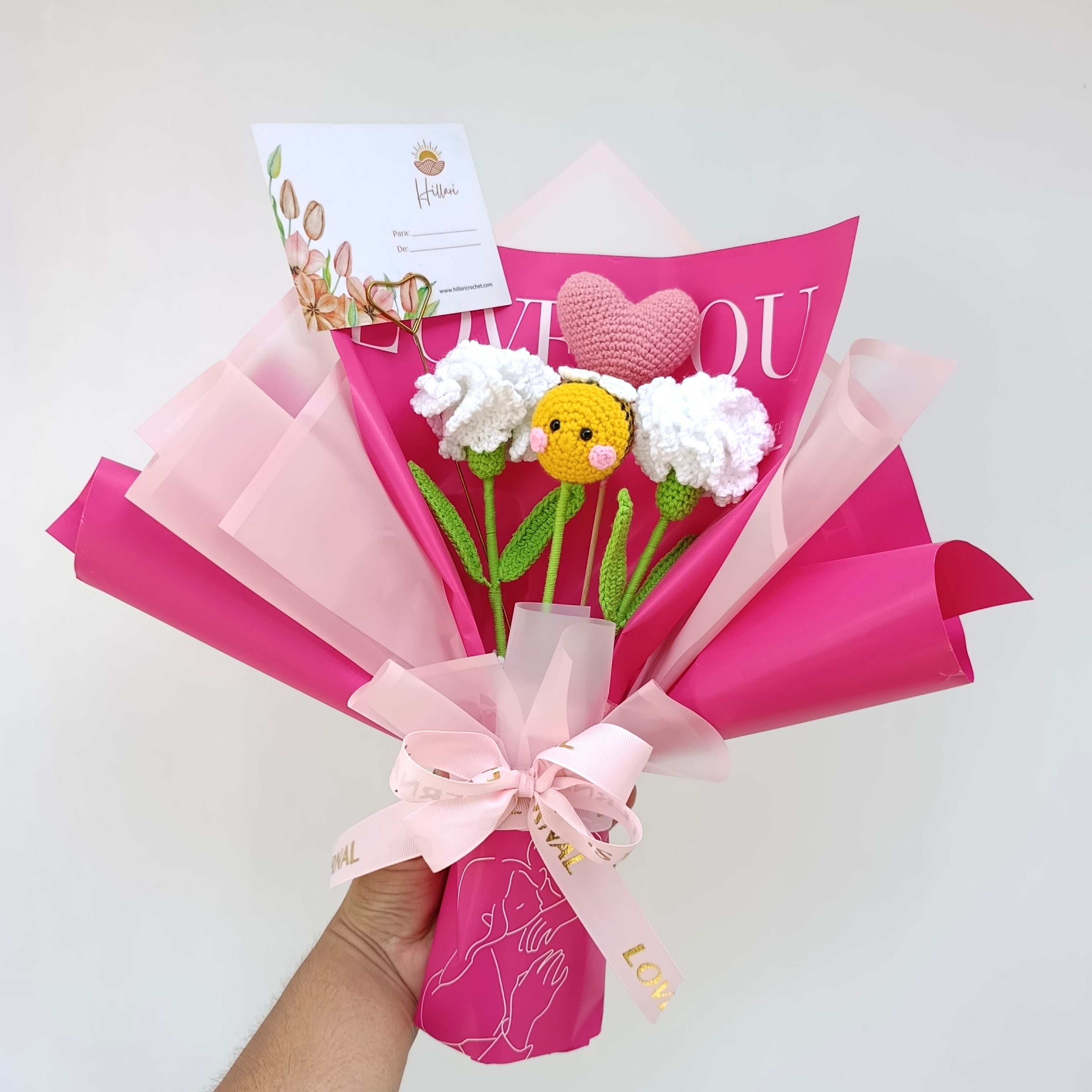 Ramo Abeja Love San Valentín en Crochet