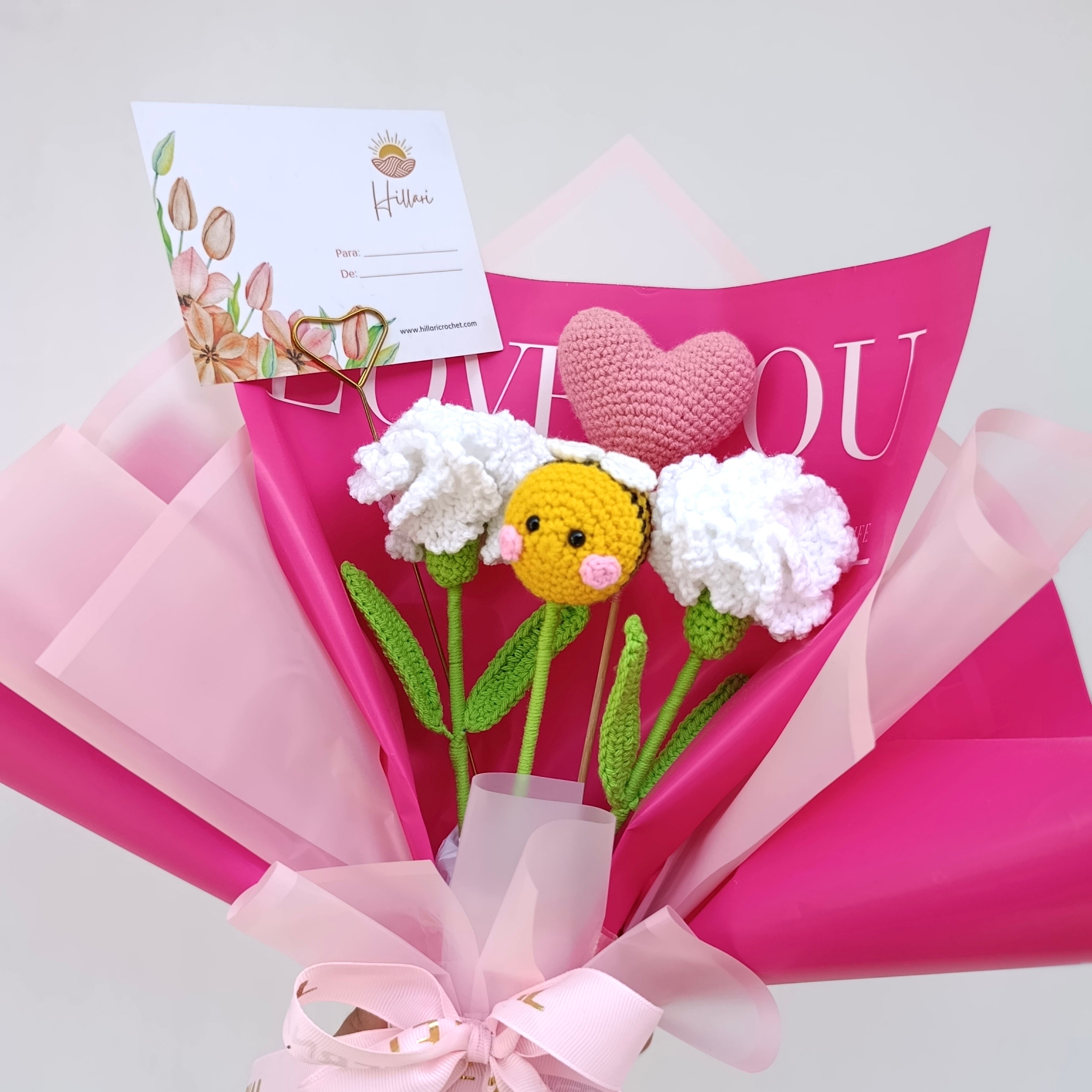 Ramo Abeja Love San Valentín en Crochet