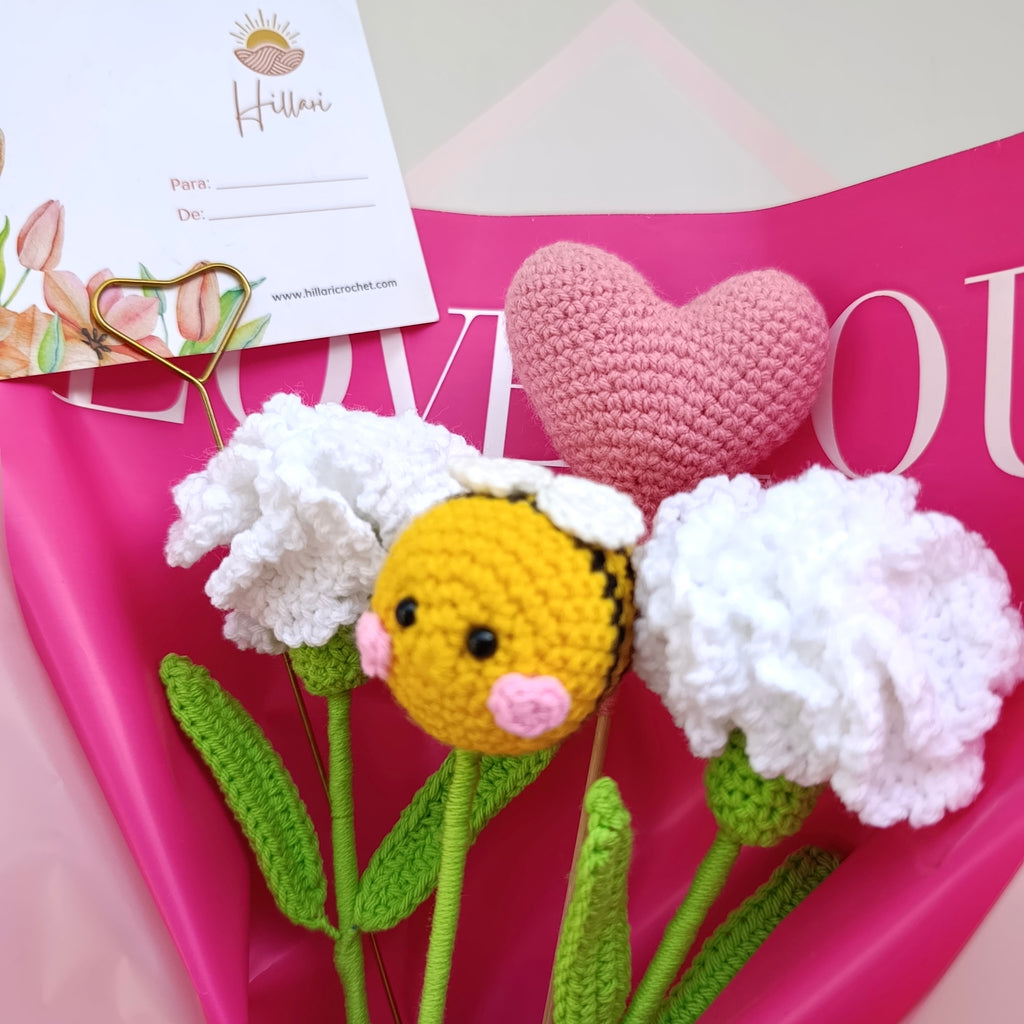Ramo Abeja Love San Valentín en Crochet