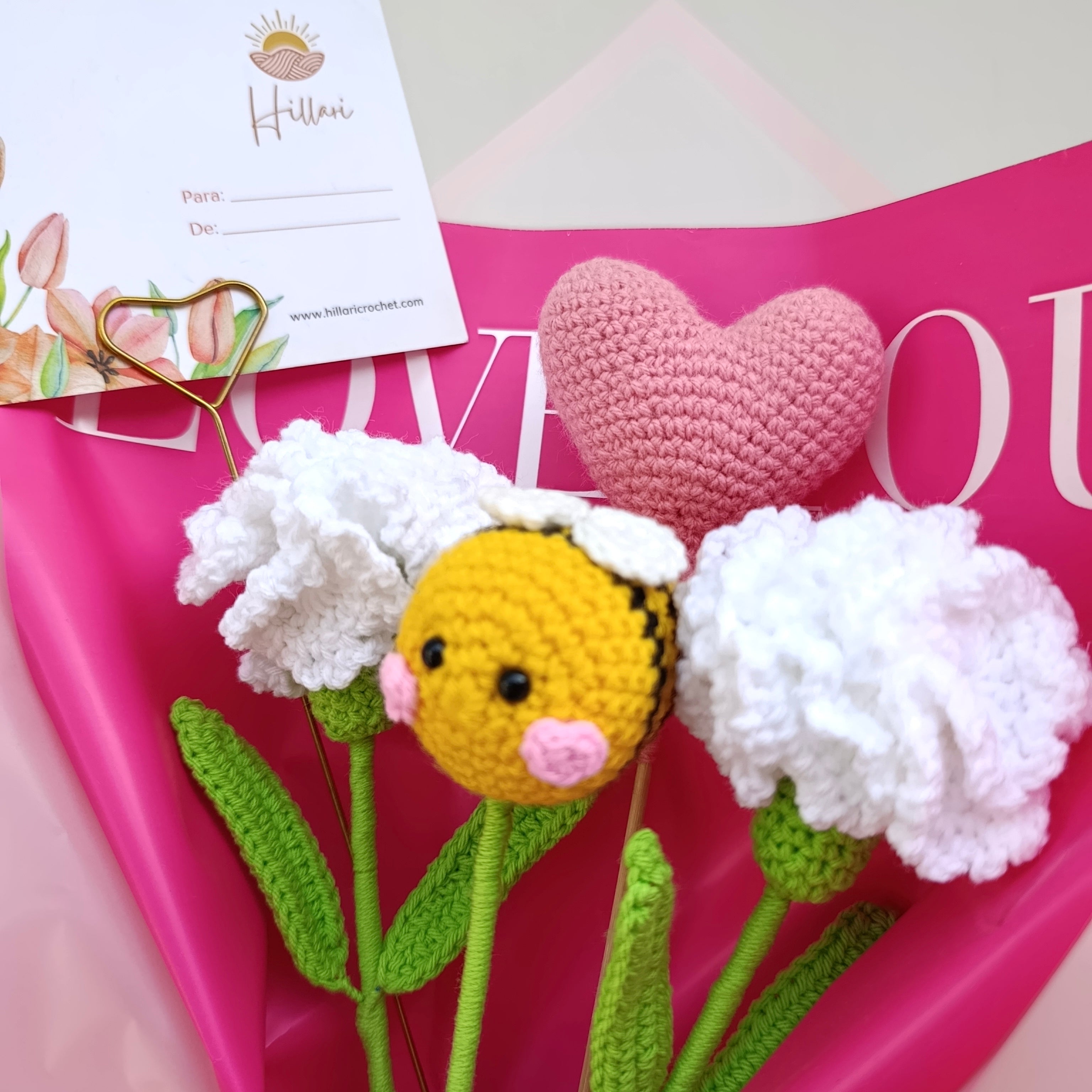 Ramo Abeja Love San Valentín en Crochet