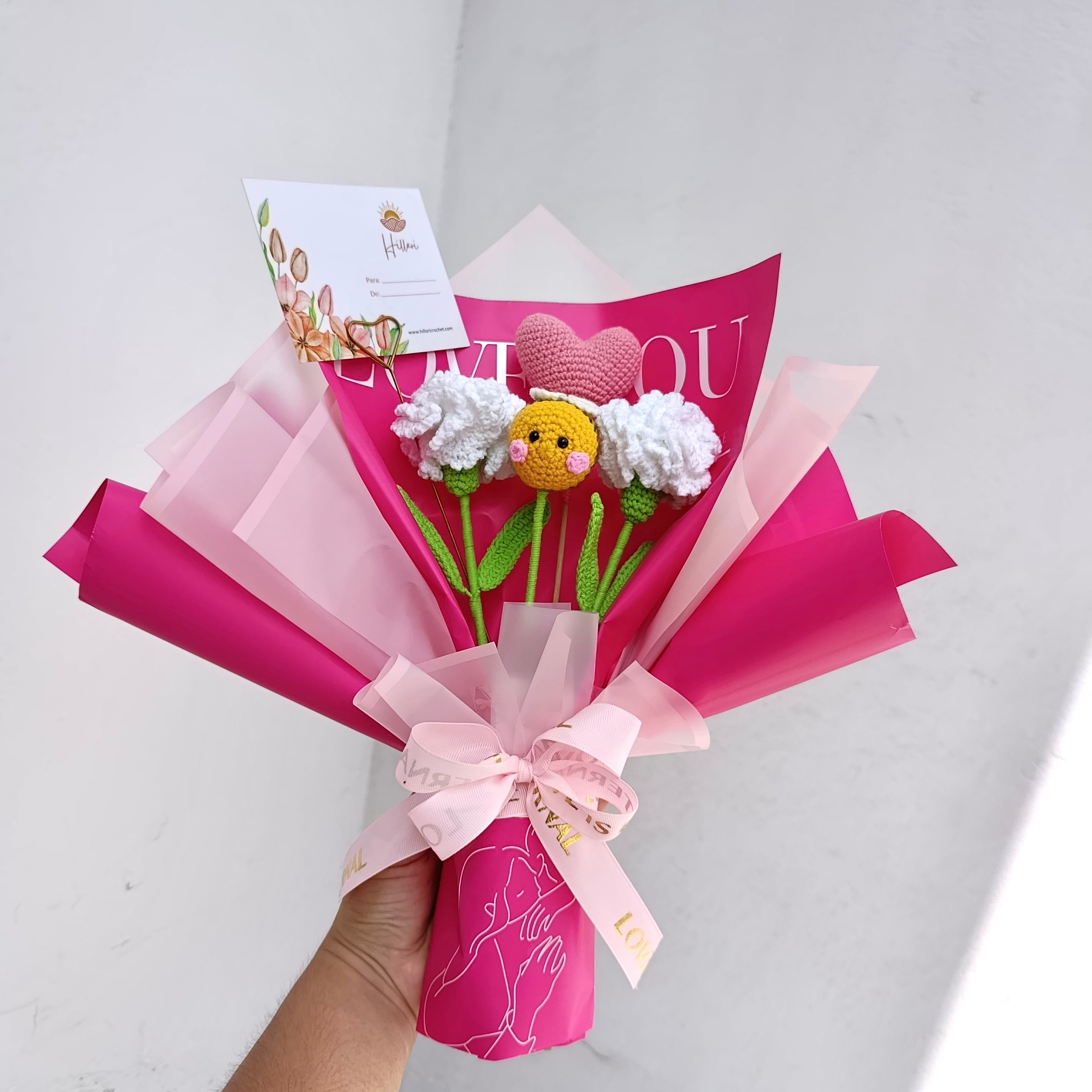 Ramo Abeja Love San Valentín en Crochet