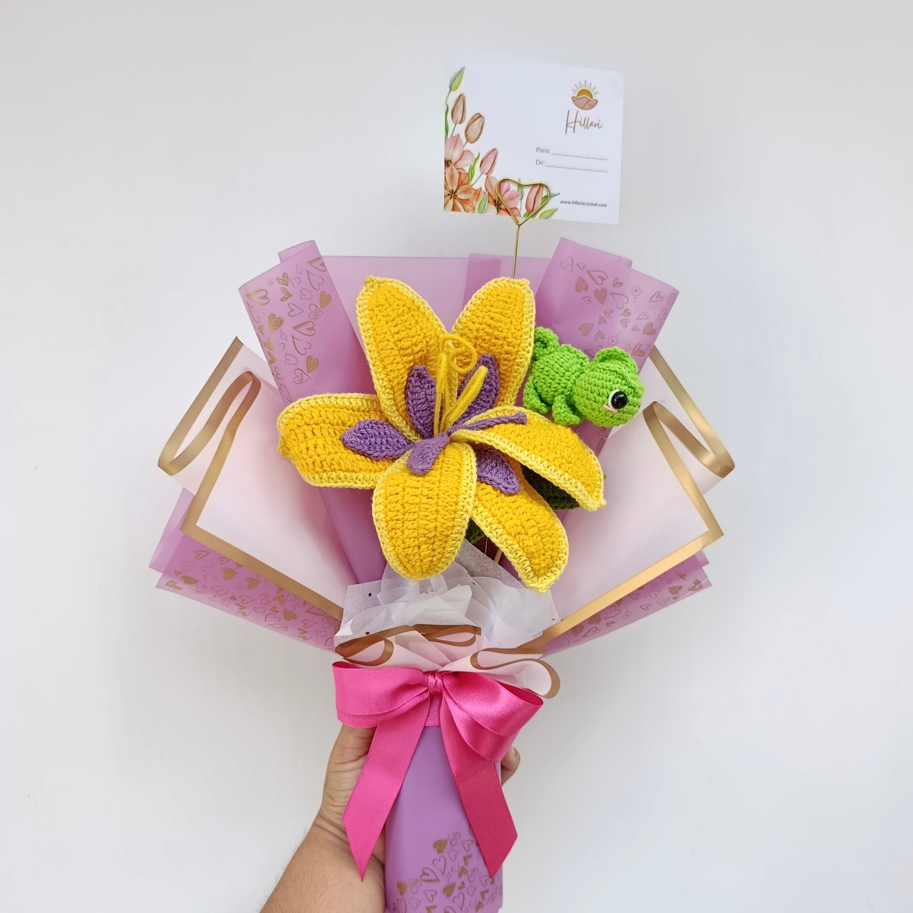 Ramo Rapunzel y Pascal San Valentín Tejido en Crochet