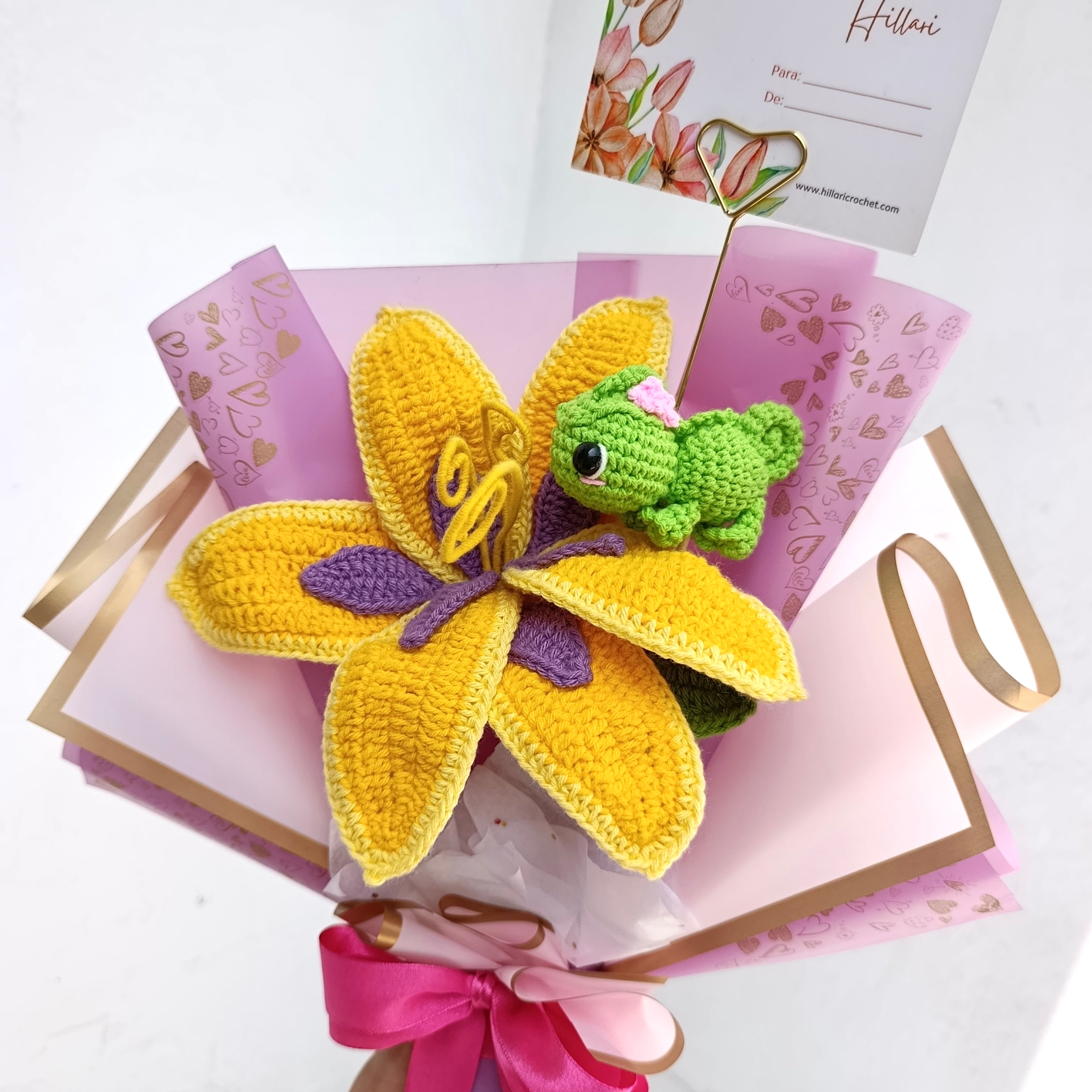 Ramo Rapunzel y Pascal San Valentín Tejido en Crochet