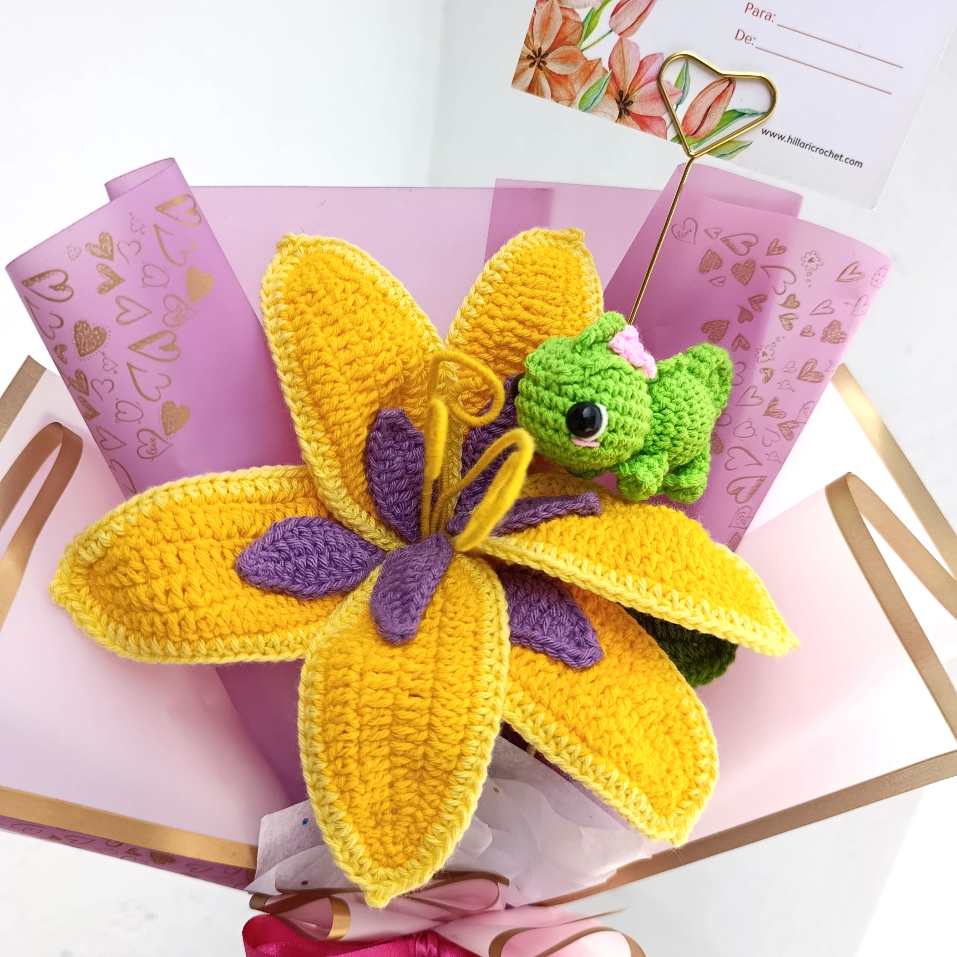 Ramo Rapunzel y Pascal San Valentín Tejido en Crochet