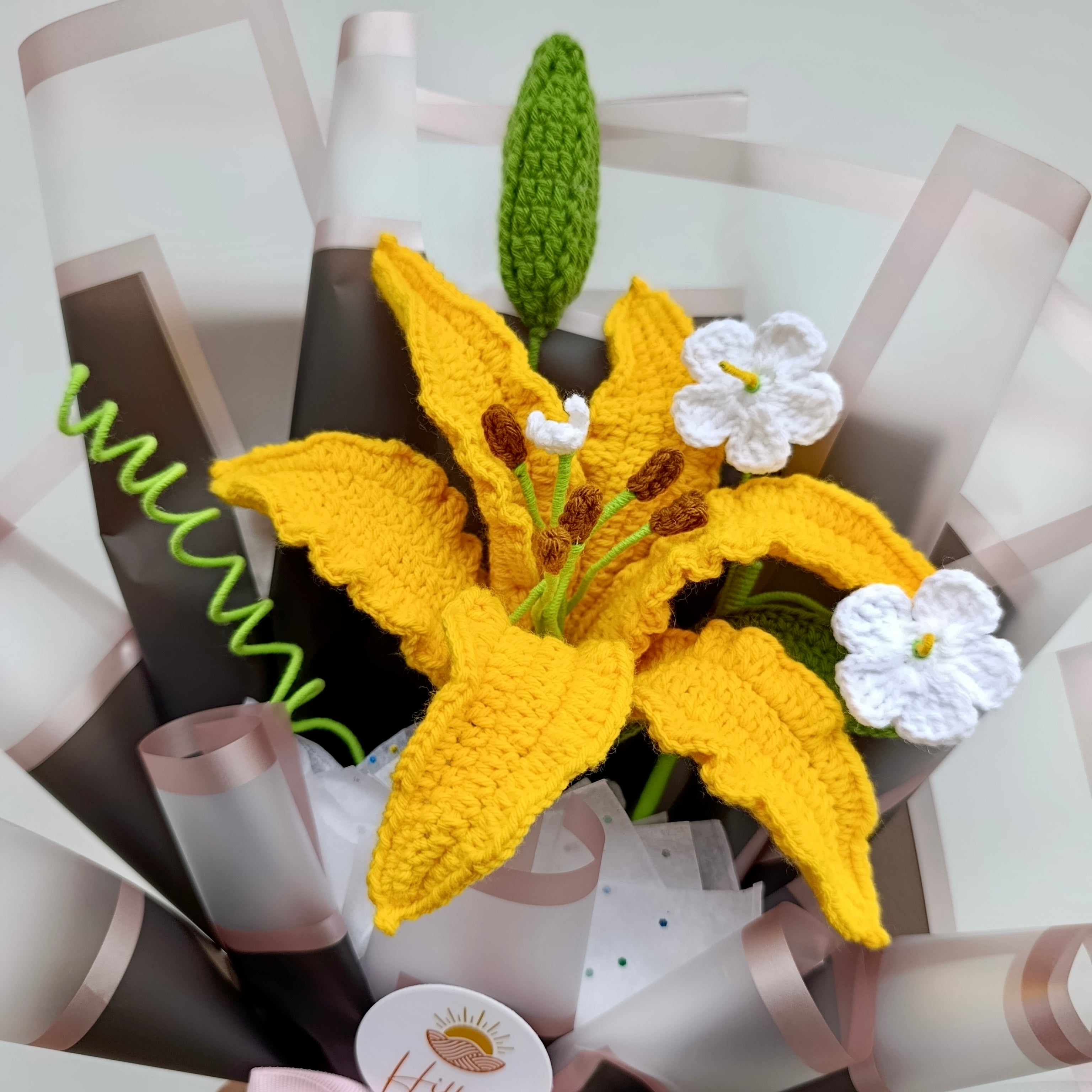 Ramo Premium de Lirio Tejido a Crochet