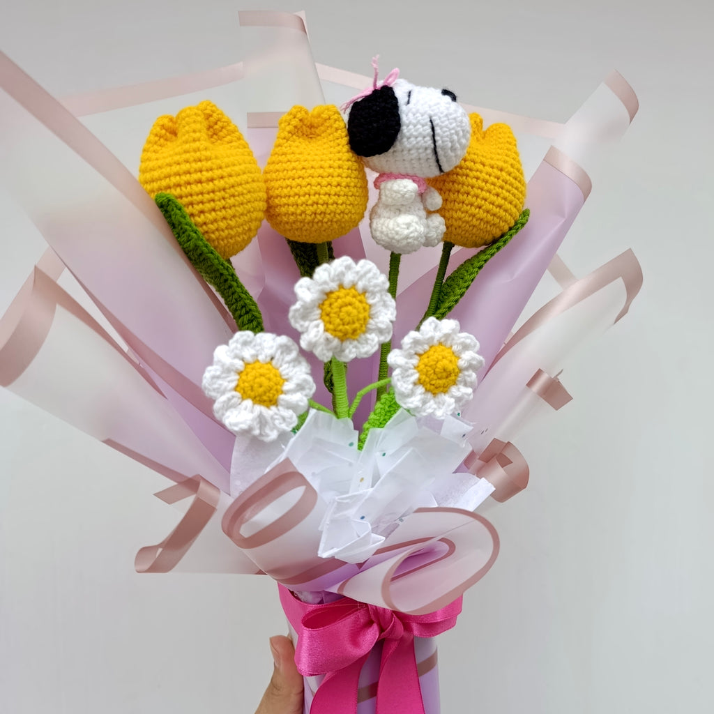 Ramo Amigurumi de Flores Amarillas en Crochet