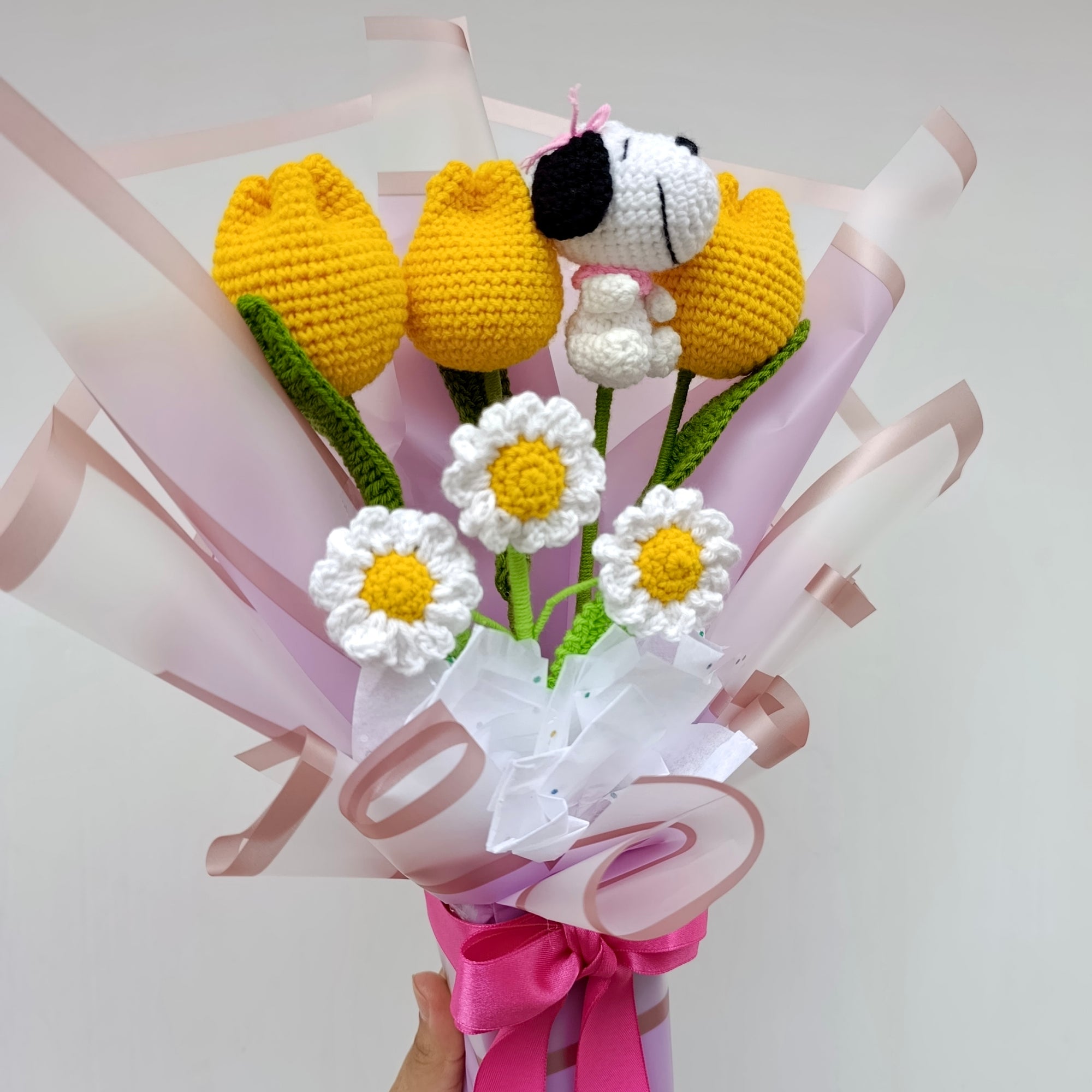Ramo Amigurumi de Flores Amarillas en Crochet
