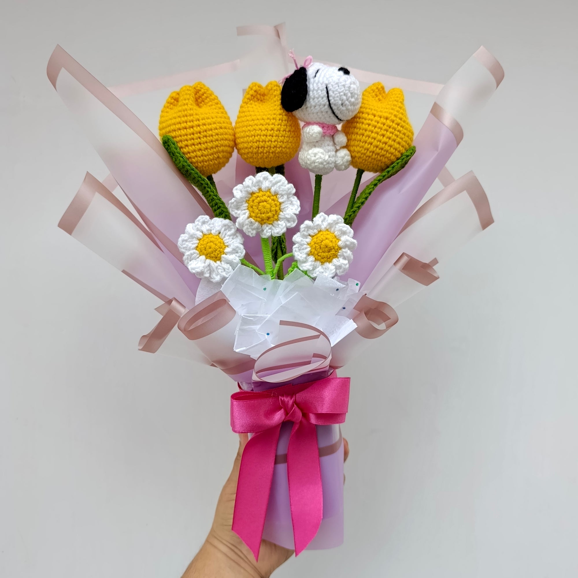 Ramo Amigurumi de Flores Amarillas en Crochet