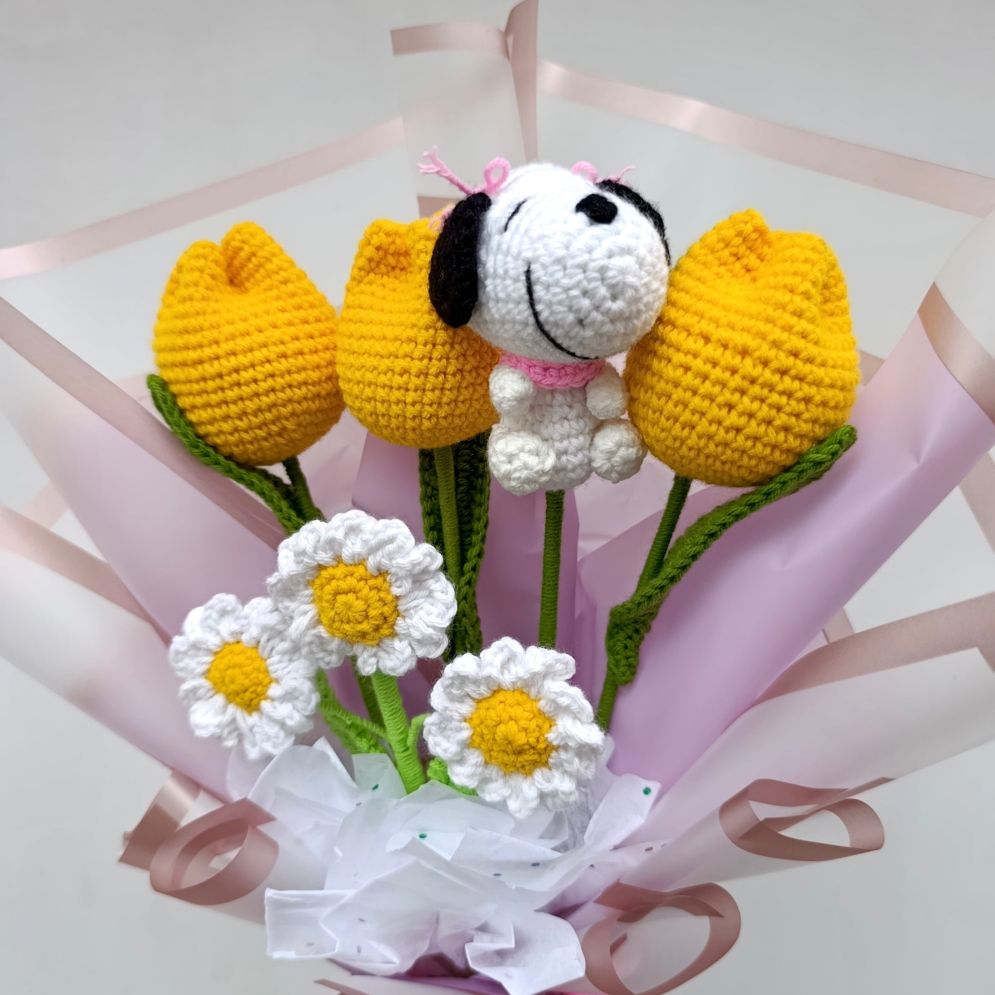 Ramo Amigurumi de Flores Amarillas en Crochet
