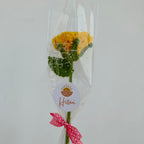 Rosa Amarilla Tejida a Crochet - Flor Eterna Individual