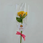 Rosa Amarilla Tejida a Crochet - Flor Eterna Individual
