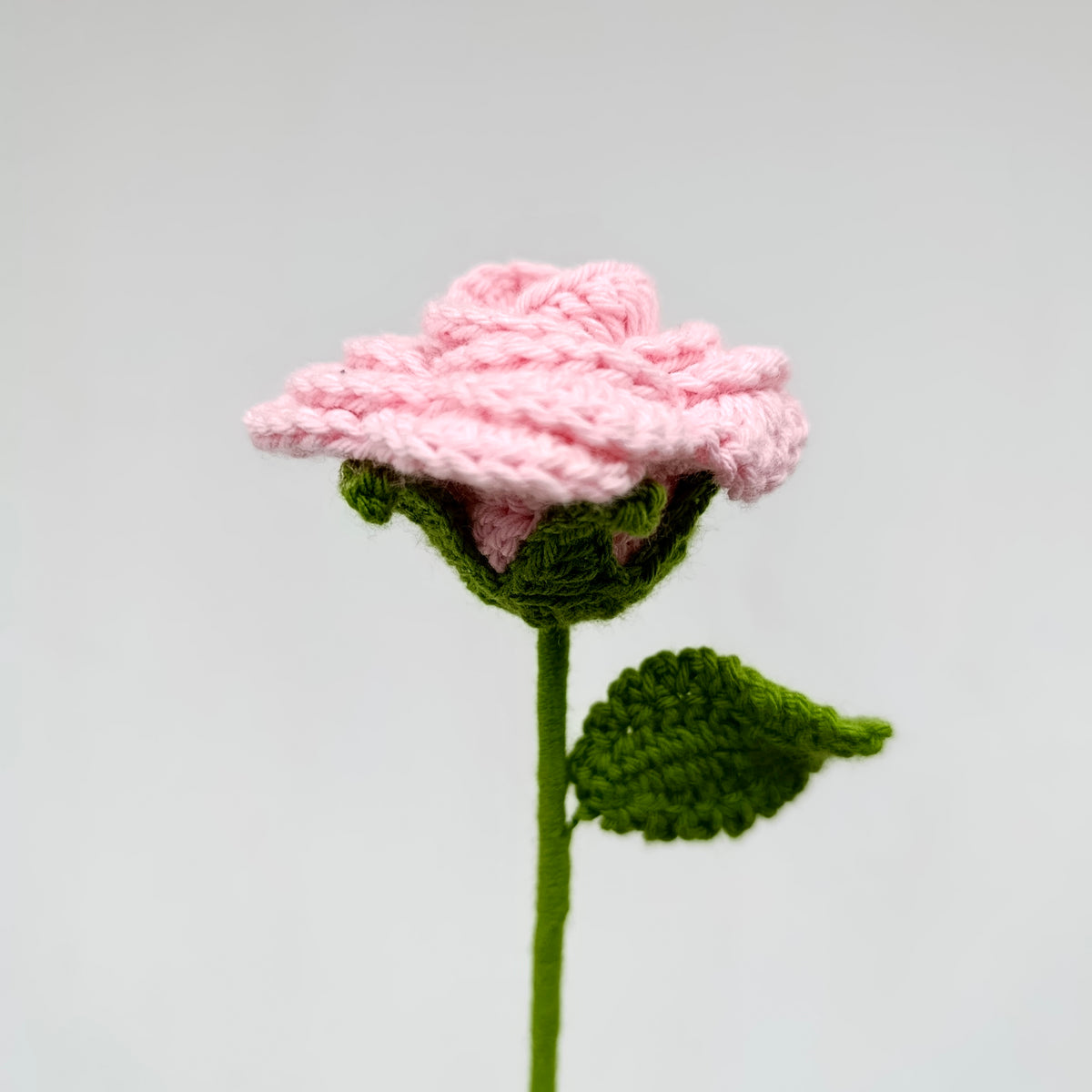 Rosa Amarilla Tejida a Crochet - Flor Eterna Individual