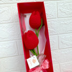 Ramo en Caja Premium con 2 Tulipanes Crochet