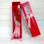 Ramo en Caja Premium con 3 Tulipanes Crochet