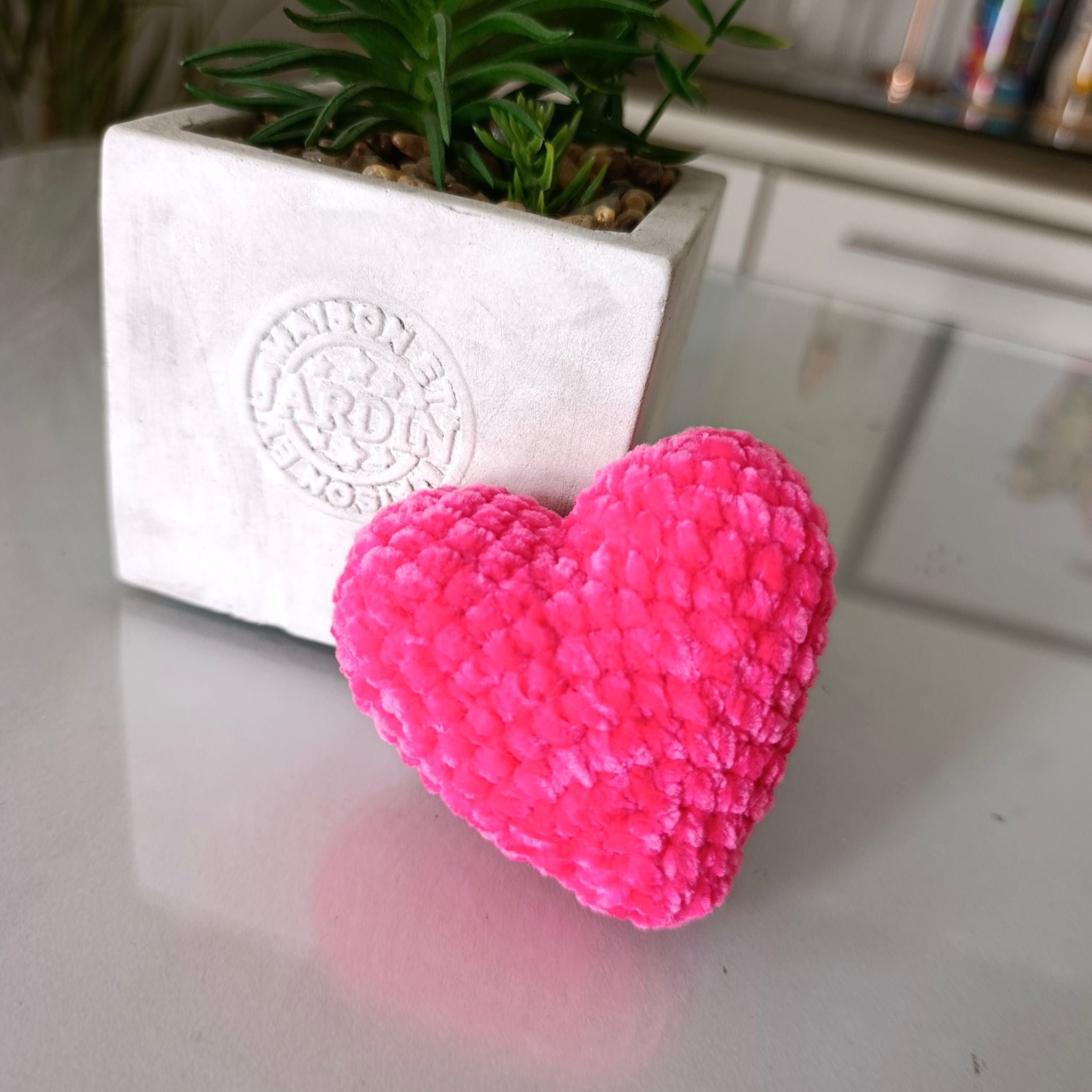 Llavero Corazón Rojo de Chenille Grande