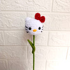 Flor Hello Kitty Amigurumi Tejido a Mano – Complemento para Ramos