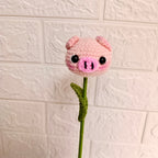 Flor a Crochet Cerdito Amigurumi - Complemento para Ramos