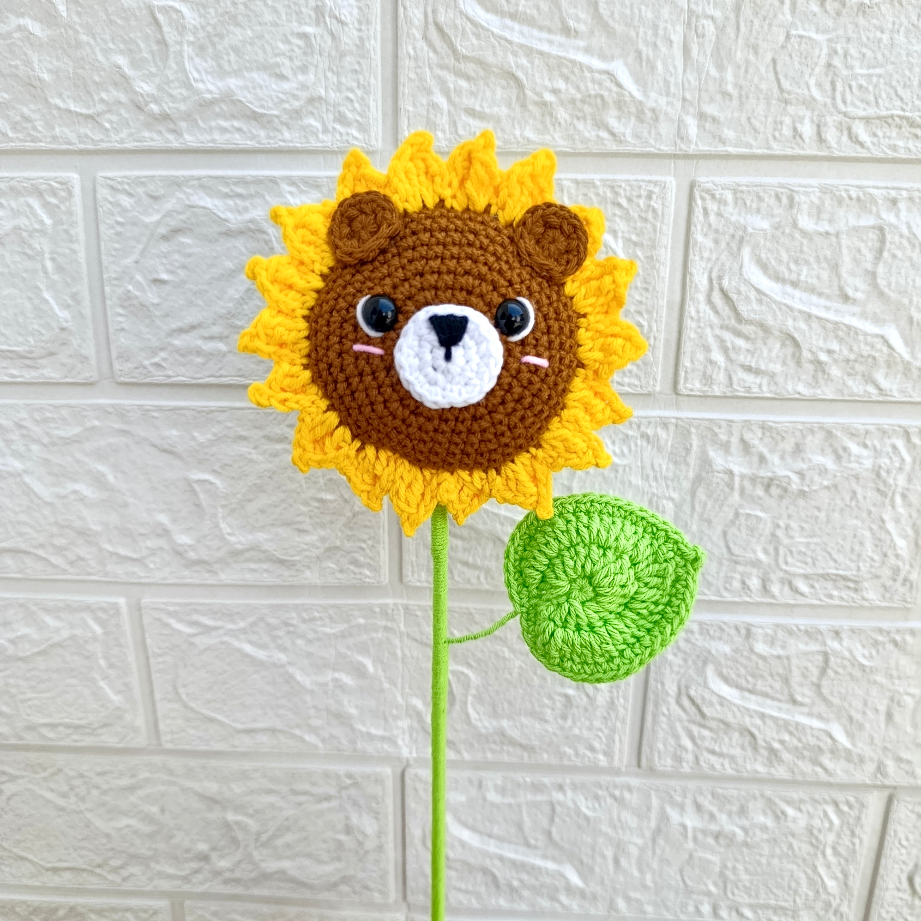 Girasol Carita de Osito Tejido a Crochet
