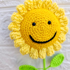 Girasol con Carita Feliz Tejido a Crochet