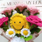 Ramo Crochet Sonriente con Girasol, Tulipanes y Rosas