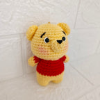 Llavero Winnie Pooh Tejido en Crochet con Cuerpo Completo