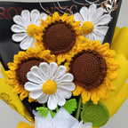 Ramo Floricienta con Girasoles y Margaritas en Crochet