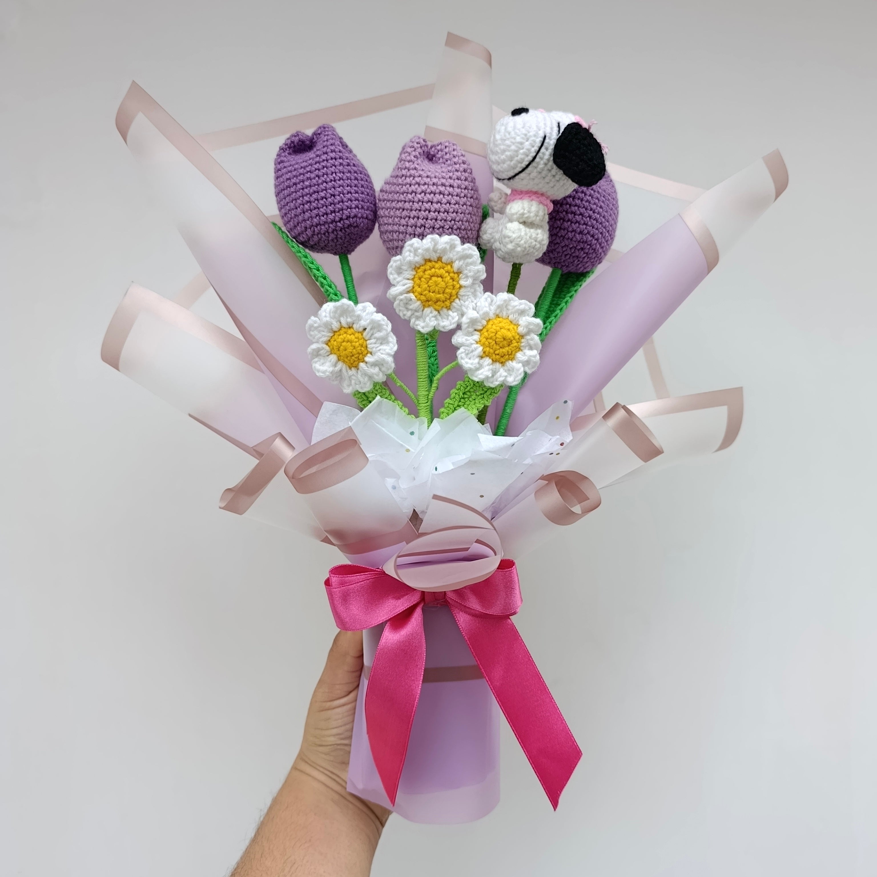 Ramo Crochet con Tulipanes y Amigurumi